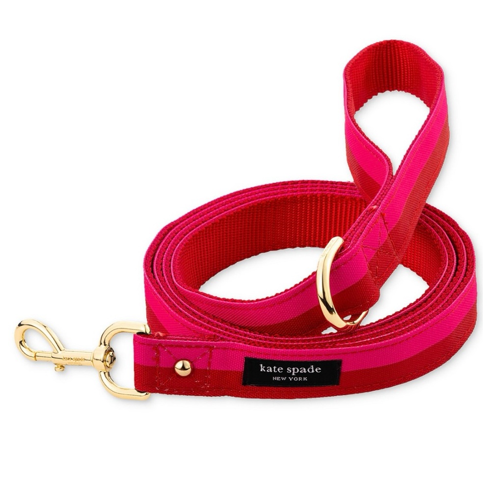 NWT Kate Spade Adventure Pink/Red Stripes S/M Leash